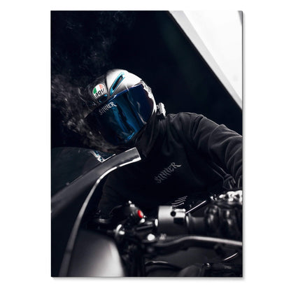 Biker Poster #001 - Male | AGV Pista | Yamaha R6 - Throttle Designs