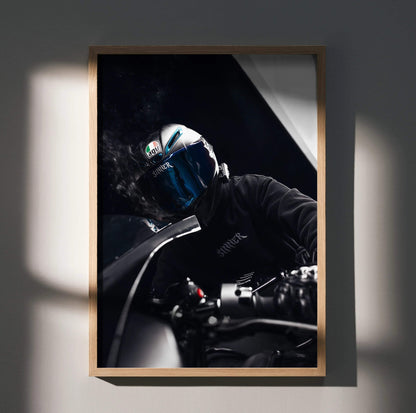 Biker Poster #001 - Male | AGV Pista | Yamaha R6 - Throttle Designs