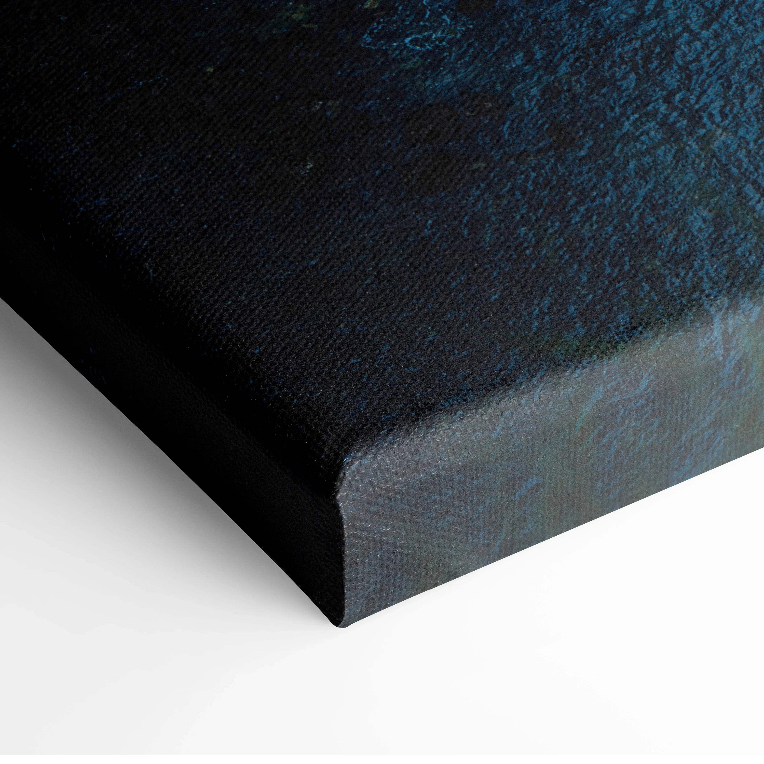 Black canvas print back of rugged coastal cliffs abstract art