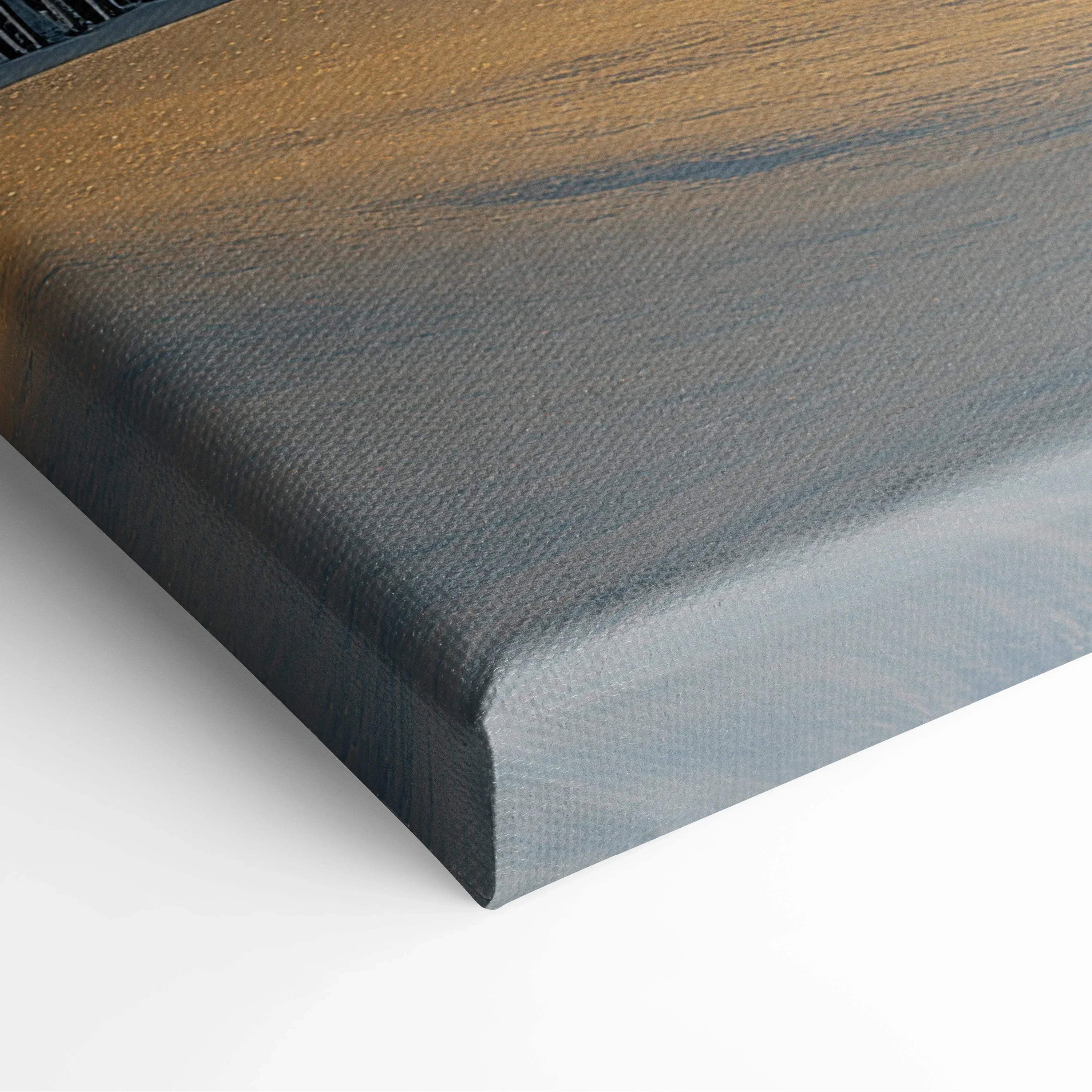 Canvas wall art with textured blue-gray finish and subtle gradient shading, ideal for decor.