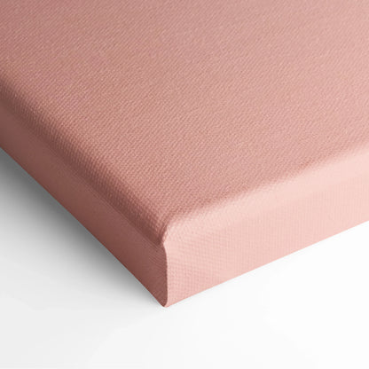 Pink minimalist desert dunes canvas corner with textured surface, wall art decor detail.