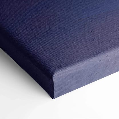 Deep navy textured canvas back of Tropical Sunset Paradise palm beach art