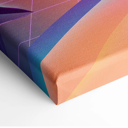 Neon Sunset Vaporwave Canvas - Vaporwave Landscape Neon Pink Teal Living Room Dreamy Nostalgic Wall Art Canvas