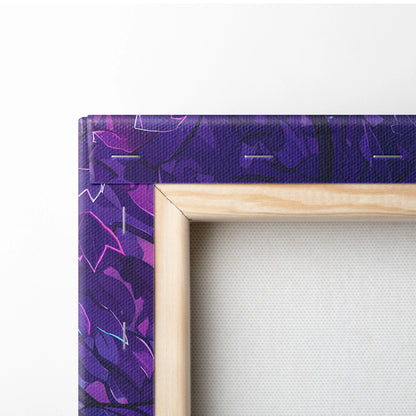 Neon Forest Vaporwave Canvas - Forest Neon Purple Blue Bedroom Vaporwave Dreamy Retrofuturism Neon Wall Art Canvas