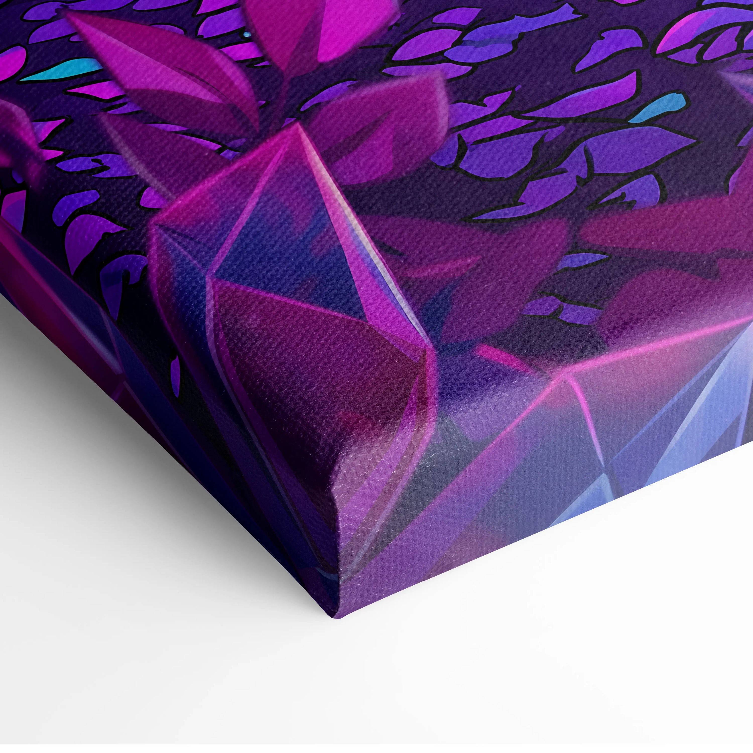 Neon Vaporwave Forest House - Vaporwave Landscape Neon Pink Cyan Living Room Retro Futurism Dreamy Synthwave Canvas Art