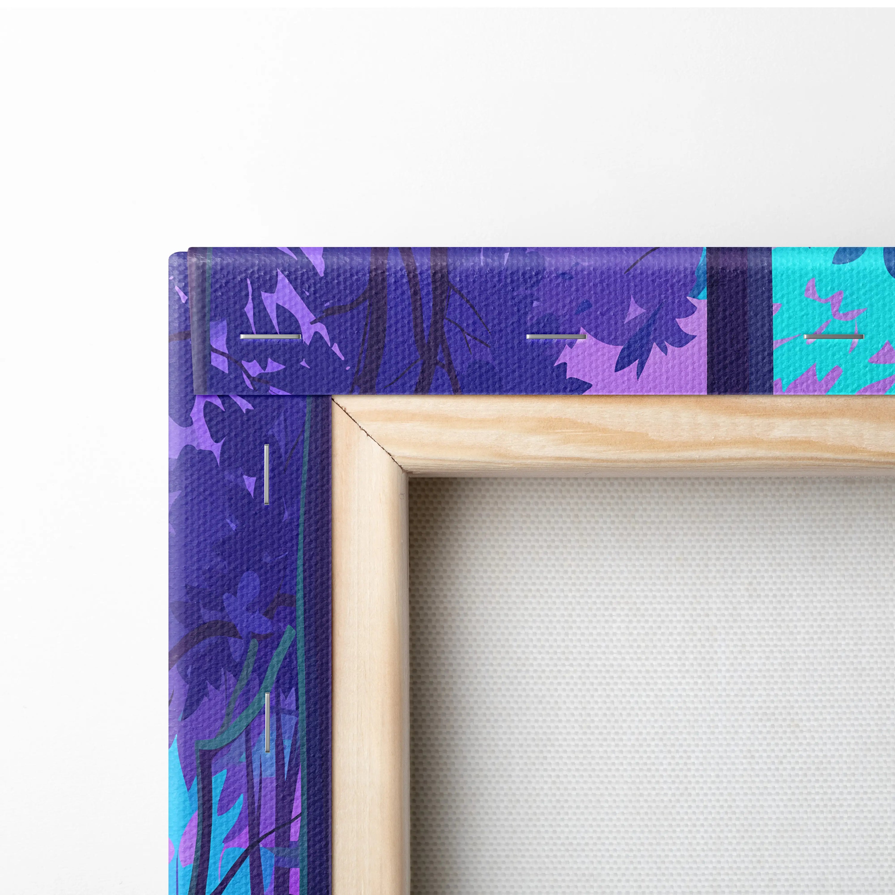 Neon Forest Vaporwave Canvas - Neon Forest Vaporwave Landscape Teal Pink Living Room Dreamy Modern Wall Art Synthwave
