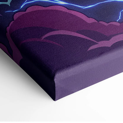 Neon Planet Vaporwave Canvas - Planet Orange Purple Living Room Vaporwave Dreamy Neon Retro-Futurist Neon City Canvas