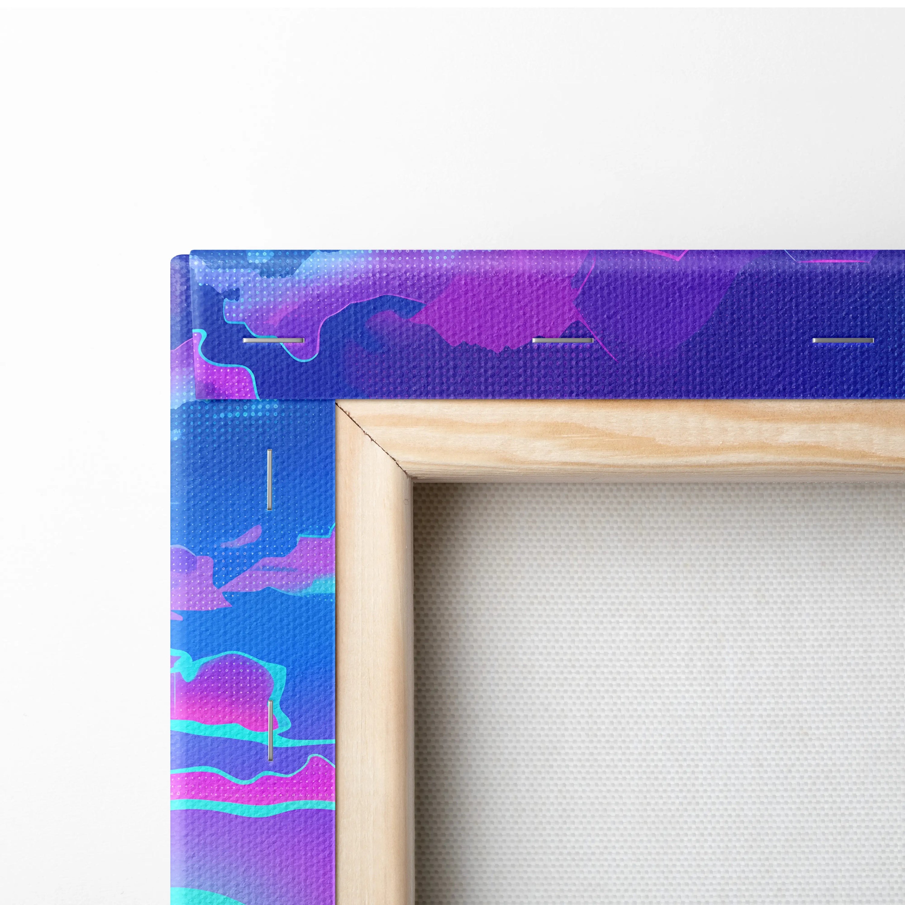 Vaporwave Neon Mountain Vista - Landscape Neon Pink Purple Living Room Vaporwave - Dreamy Neon Mood Canvas