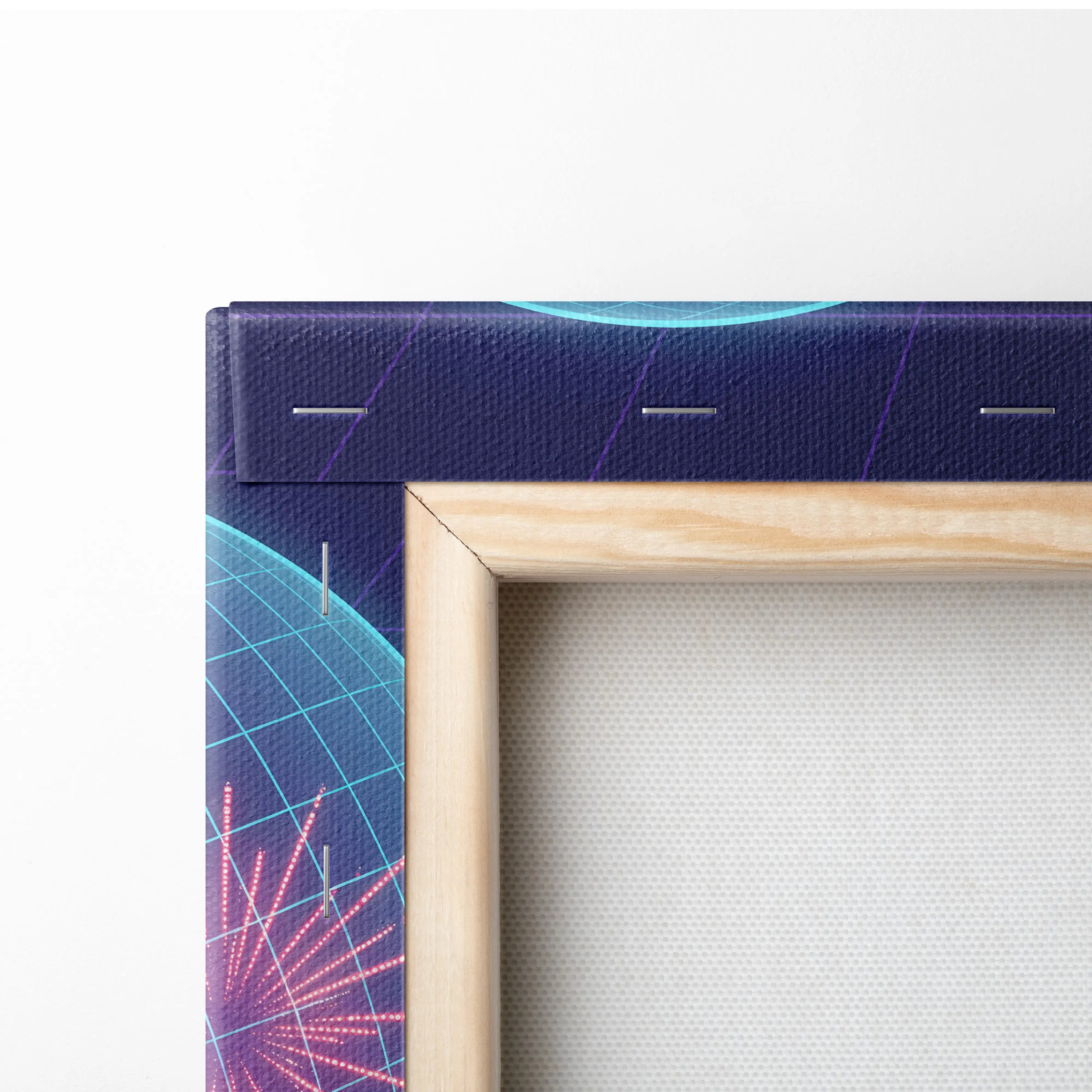 Neon Vaporwave Landscape Canvas - Vaporwave Landscape Neon Sunset Purple Blue Pink Living Room Decor Retro Futurist