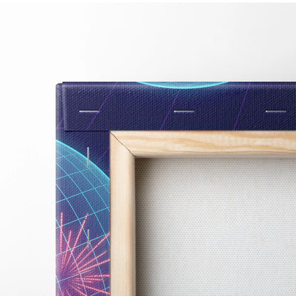 Neon Vaporwave Landscape Canvas - Vaporwave Landscape Neon Sunset Purple Blue Pink Living Room Decor Retro Futurist