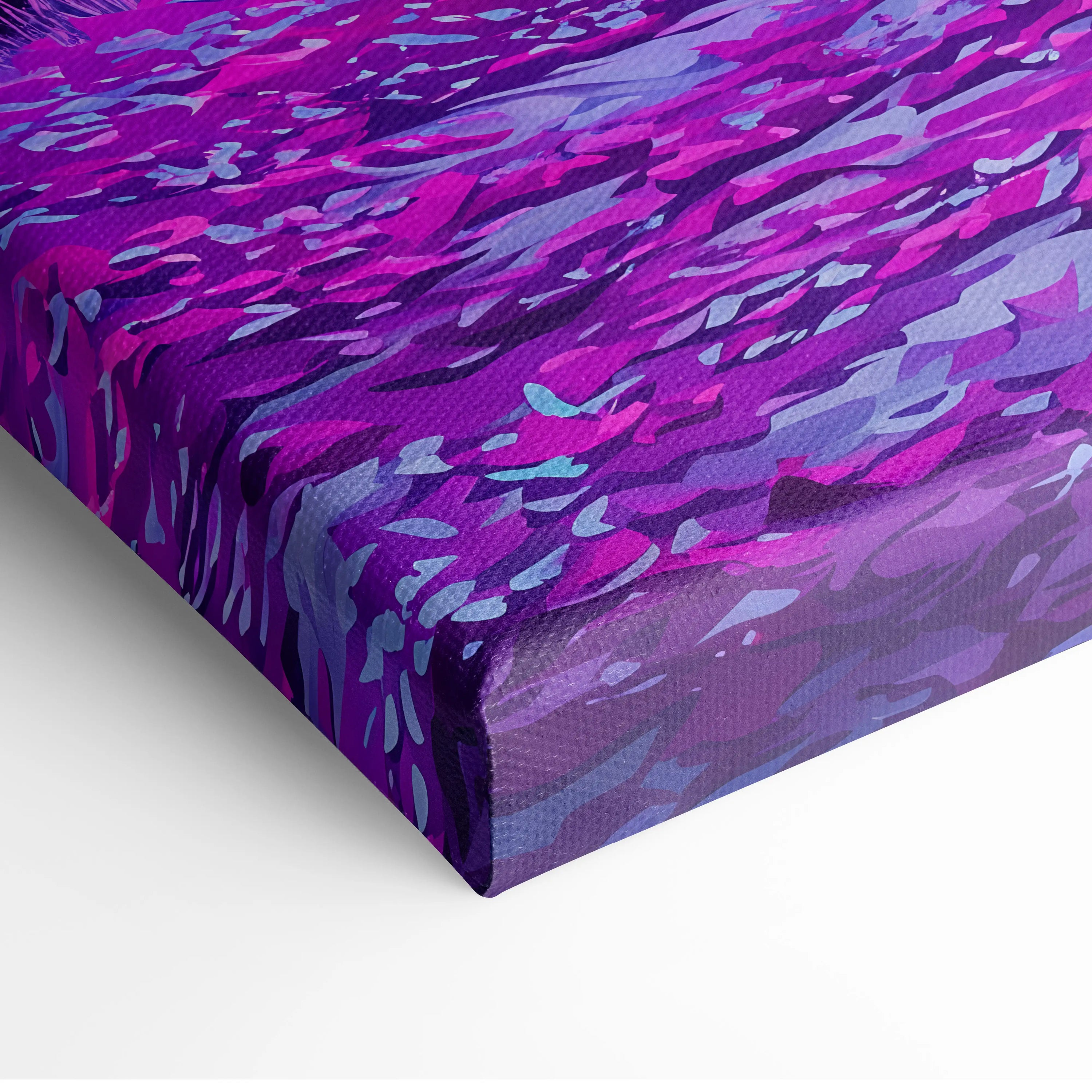 Vaporwave Neon Dream Canvas - Vaporwave Landscape Neon Pink Canvas Living Room Dreamy Neon Aesthetic Wall Art Canvas