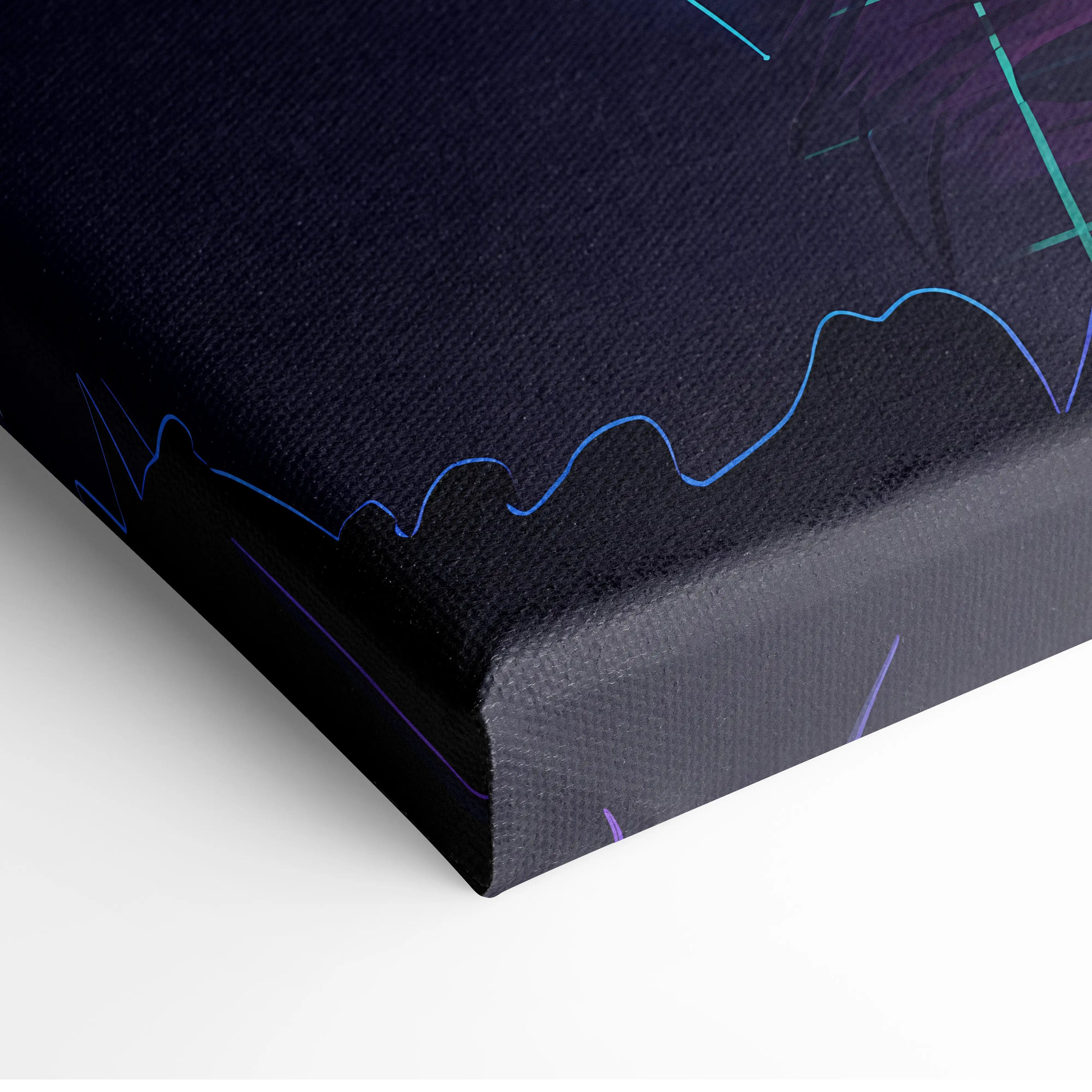 Vaporwave Neon Horizon Art - Sunset City Neon Purple Pink Blue Living Room Wall Art Dreamy Vaporwave Decor Canvas