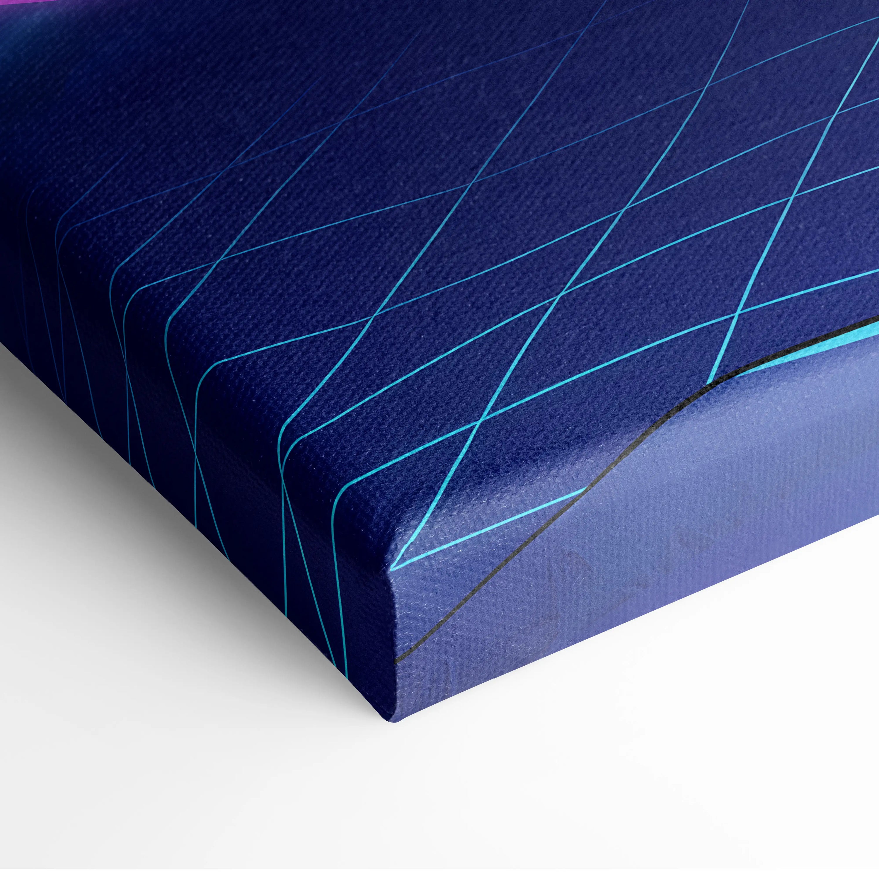 Vaporwave Neon Cosmos Canvas - Vaporwave Landscape Neon Blue Living Room Futurism Dreamy Atmosphere Modern Wall Art
