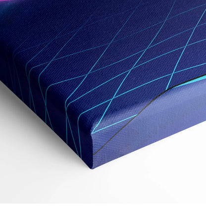 Vaporwave Neon Cosmos Canvas - Vaporwave Landscape Neon Blue Living Room Futurism Dreamy Atmosphere Modern Wall Art
