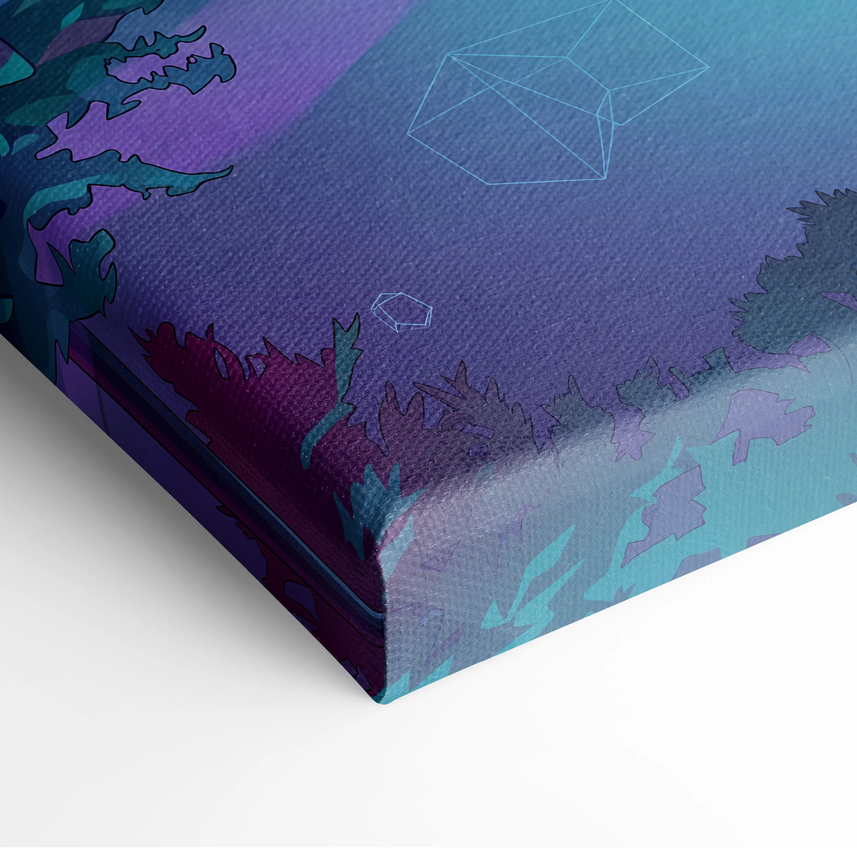 Neon Paris Vaporwave Canvas - Eiffel Tower Purple Teal Living Room Vaporwave Dreamy Retro Futurism Neon City Art Canvas