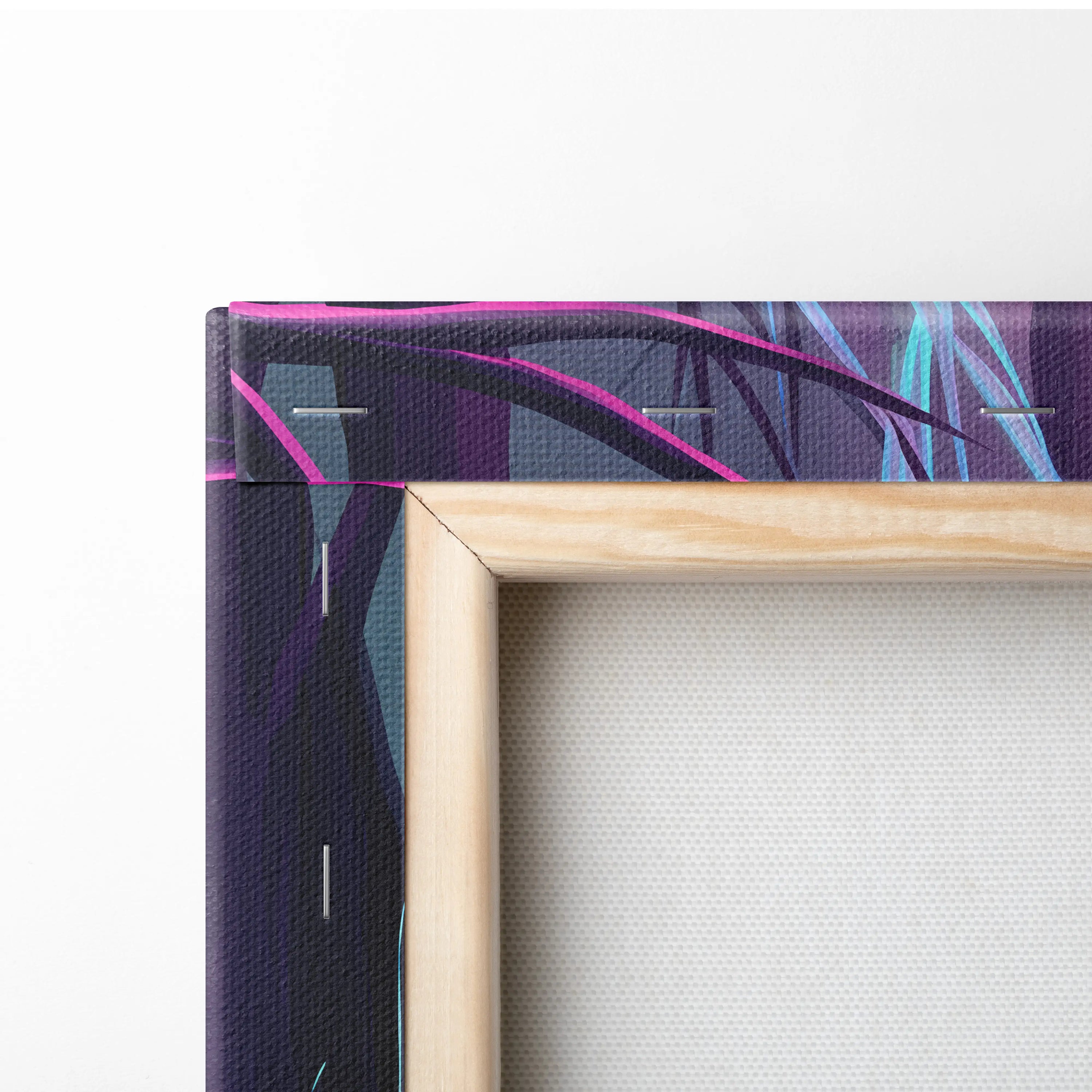 Neon Forest Moon Vaporwave - Forest Moon Neon Purple Teal Living Room Vaporwave Dreamy Surreal Neon Retro Wall Art