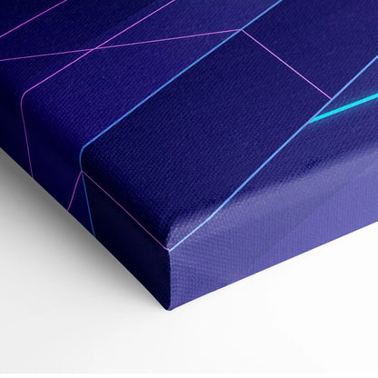 Neon Vaporwave City Sunset Canvas - Vaporwave City Landscape Purple Blue Living Room Dreamy Mood Retro Futurism Wall Art