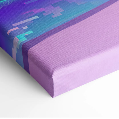 Neon Palm Vapor Dream - Vaporwave Canvas Art Purple Pink Blue Living Room Mood Dreamy Ethereal Neon Decor Print