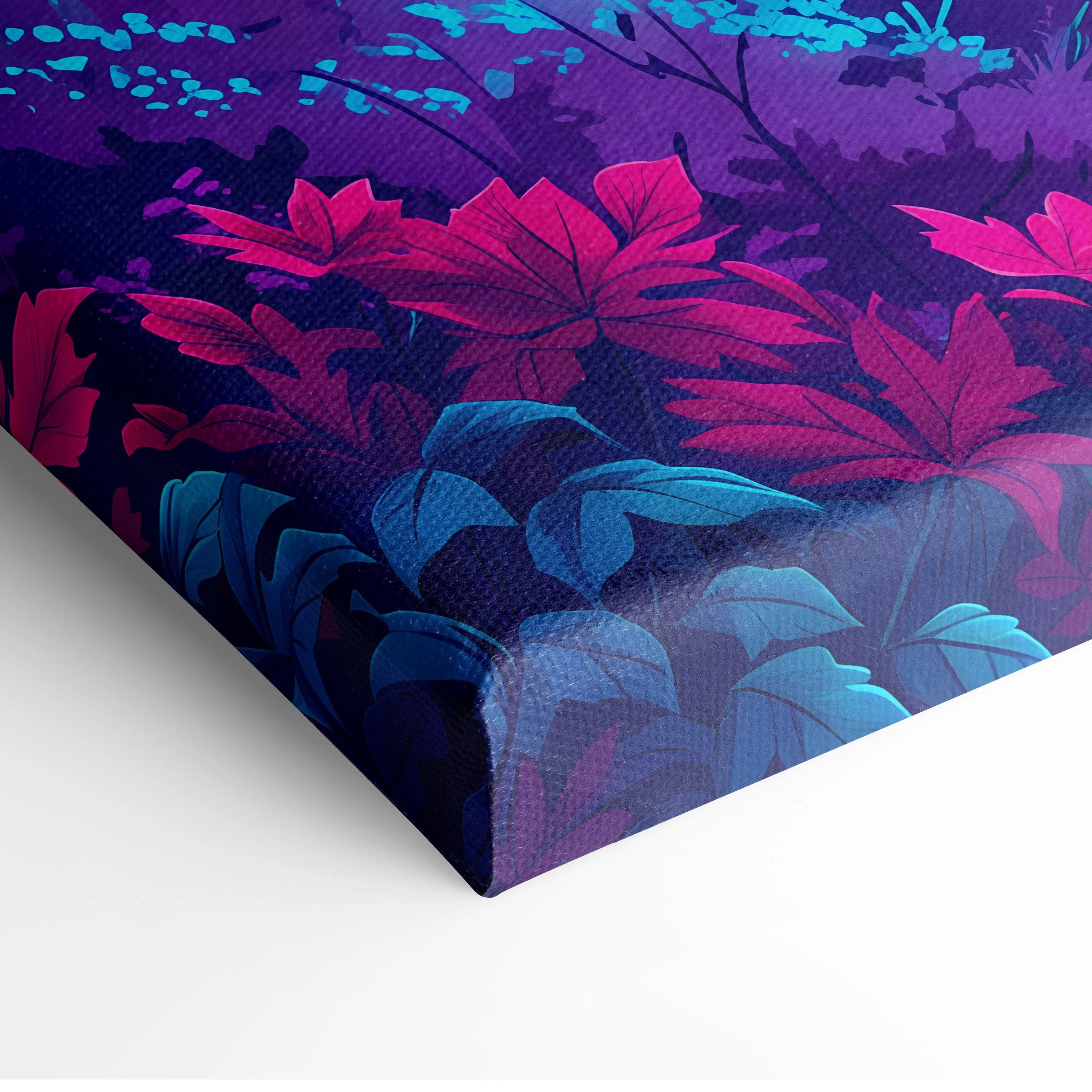 Neon Vaporwave Sunset Canvas - Vaporwave Landscape Neon Pink Living Room Synthwave Dreamy Neon Mood, Retro Futurism