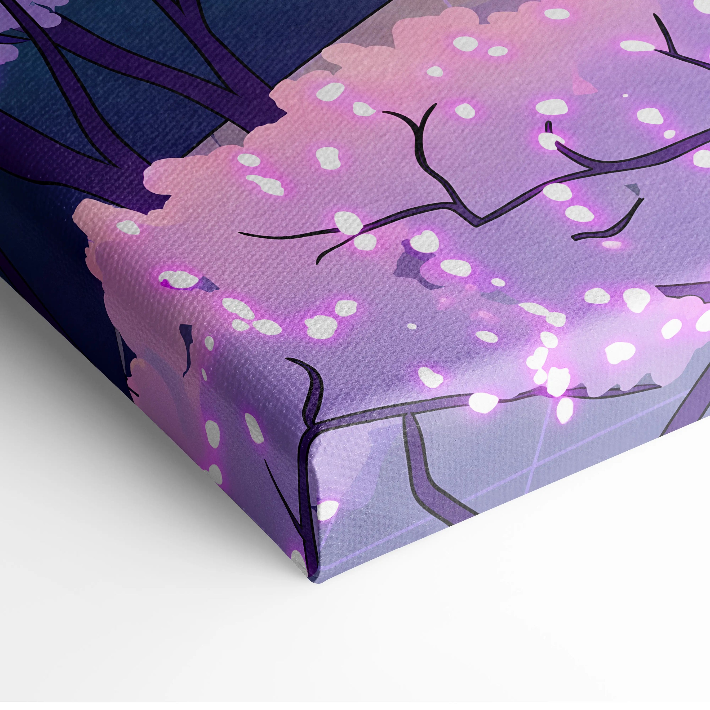 Neon Sakura Vaporwave Canvas Art - Japan Landscape Neon Pink Living Room Vaporwave Dreamy Mood Neon Japanese Canvas