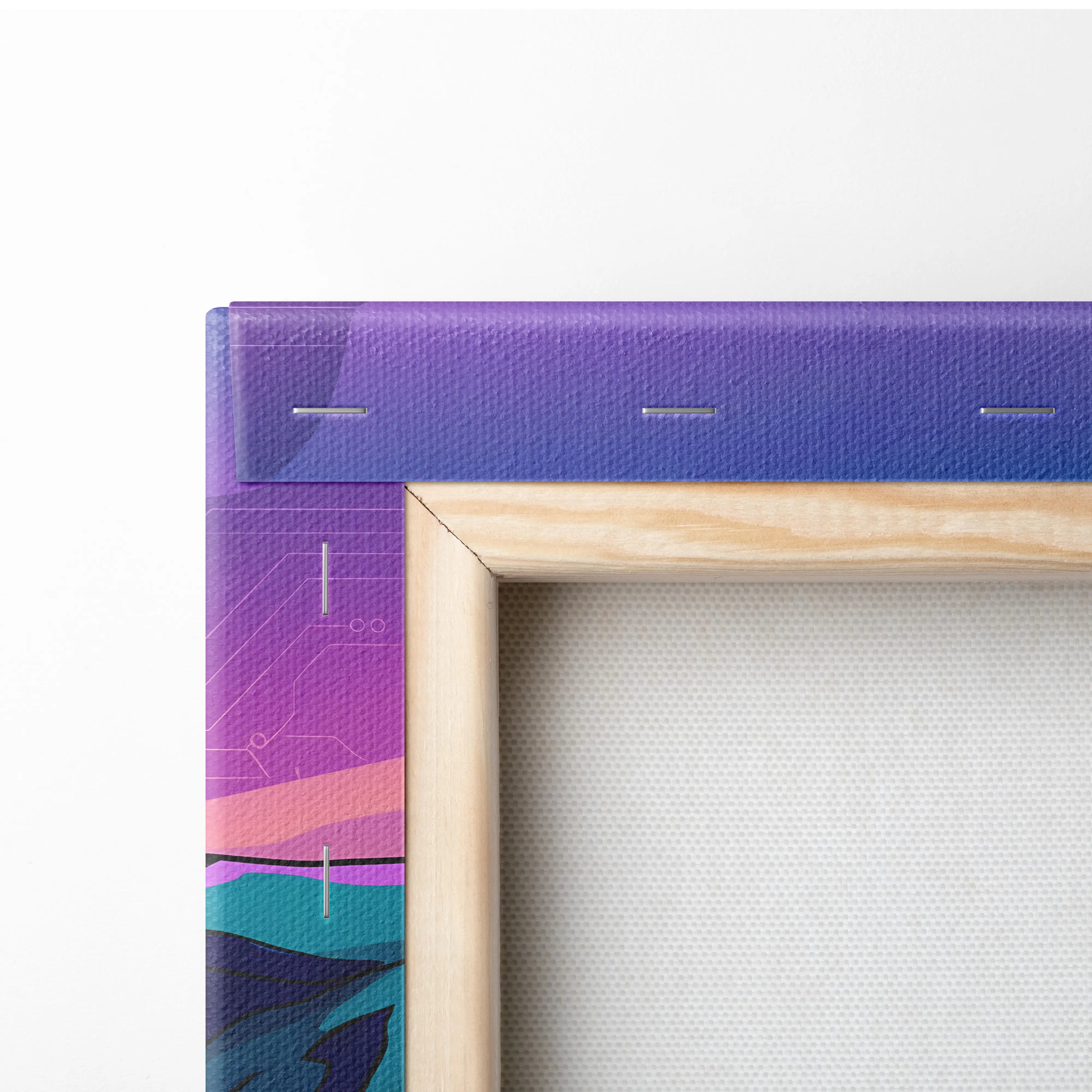 Neon Cityscape Vaporwave Canvas - Vaporwave Cityscape Neon Pink Teal Dreamy Mood Living Room Retro Futurism Canvas Print