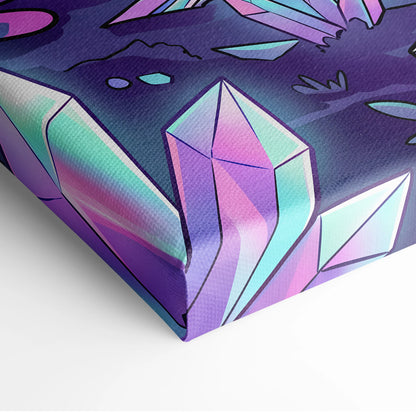 Neon Vaporwave Dreamscape Canvas - Vaporwave Landscape Neon Pink Blue Living Room Dreamy Mood Wall Art Canvas Print