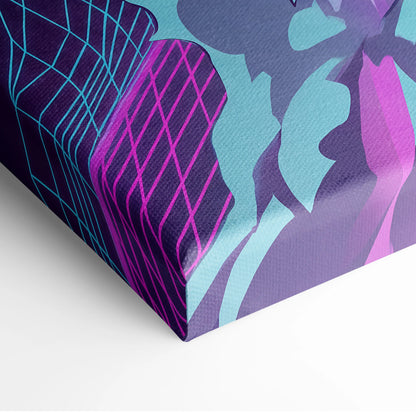 Neon Vaporwave Dream Canvas - Vaporwave Neon City Sunset Pink Blue Living Room Retro Futurism Dreamy Mood Canvas