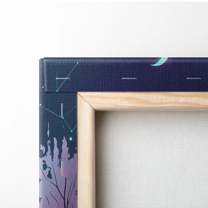 Neon Vaporwave Blossom Canvas - Cherry Blossom Neon Wall Art Vaporwave Dreamy Retro Futurism Mood Canvas