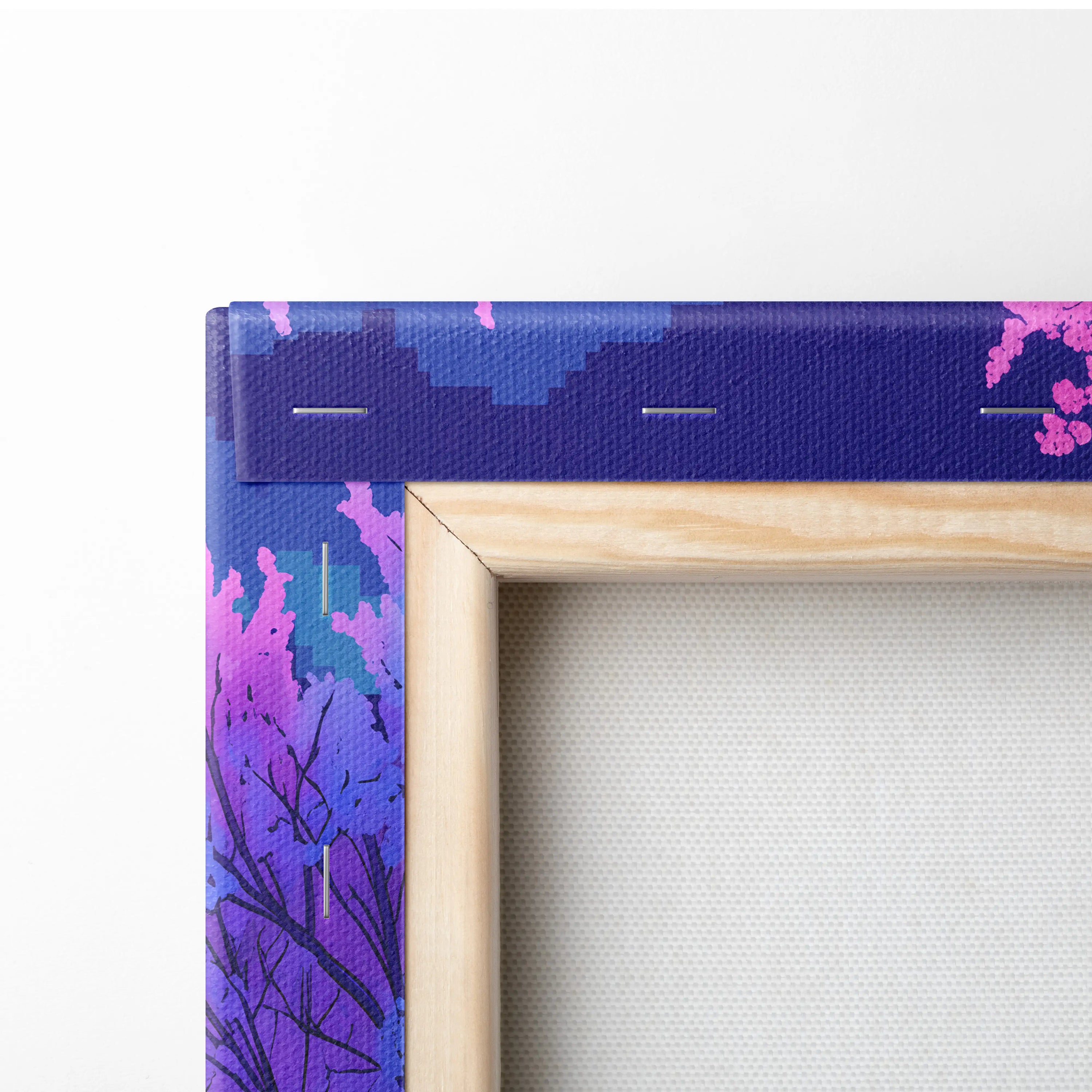 Neon Vaporwave Forest Canvas - Vaporwave Neon Purple Living Room Retro Dreamy Neon Mood Vaporwave City Canvas Art