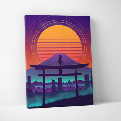 Neon Sunset Vaporwave Canvas - Vaporwave Sunset Canvas Purple Orange Living Room Dreamy Neon Deco Vaporwave Theme Canvas