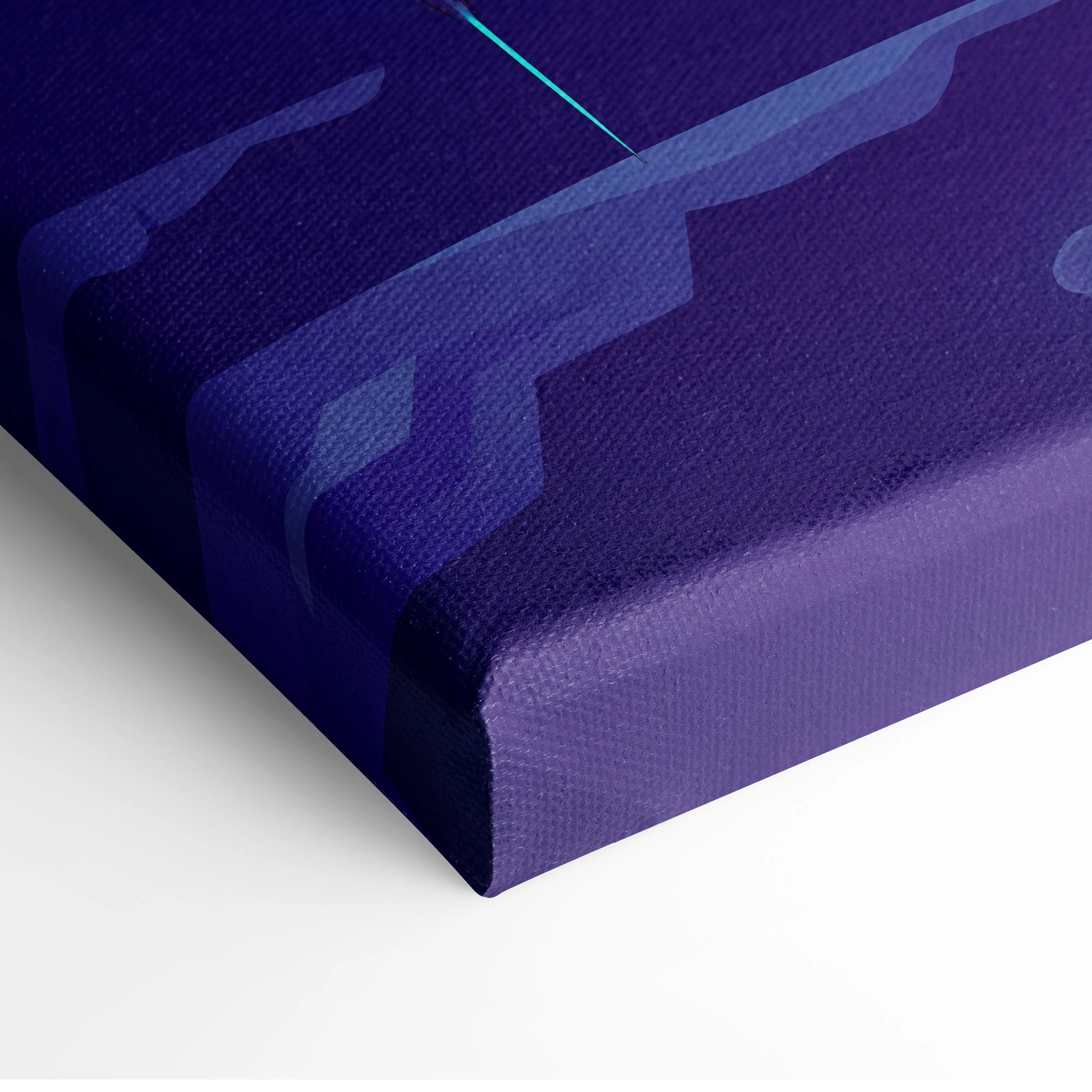 Neon Skyline Vaporwave Canvas - Vaporwave Cityscape Neon Blues Dreamy Mood Cyberpunk Decor Canvas