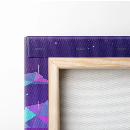 Vaporwave Neon Landscape Canvas - Vaporwave Landscape Neon Purple Pink Living Room Retro Dreamy Neon Wall Art Canvas