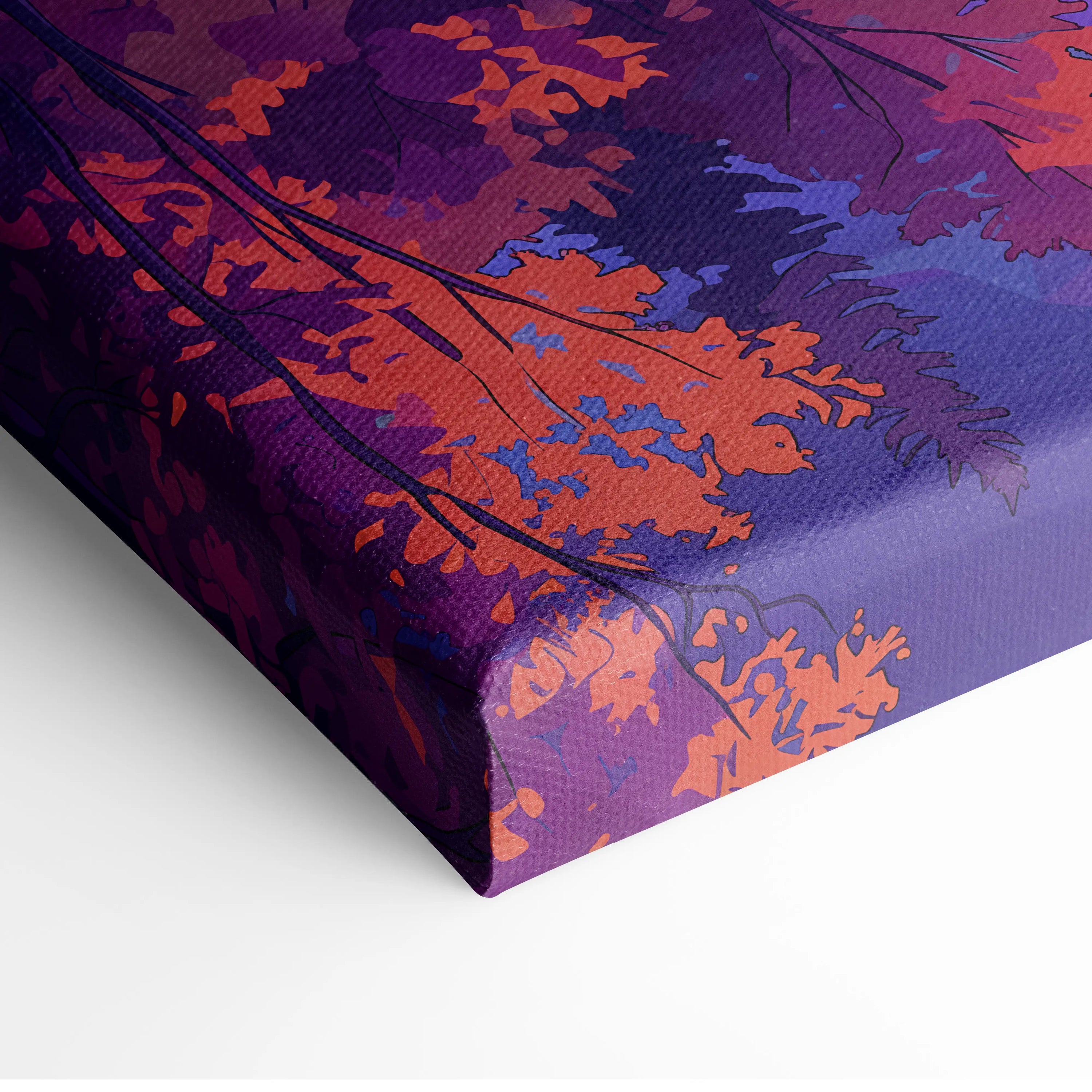 Vaporwave Neon Landscape Canvas - Vaporwave Landscape Neon Purple Pink Living Room Retro Dreamy Neon Wall Art Canvas