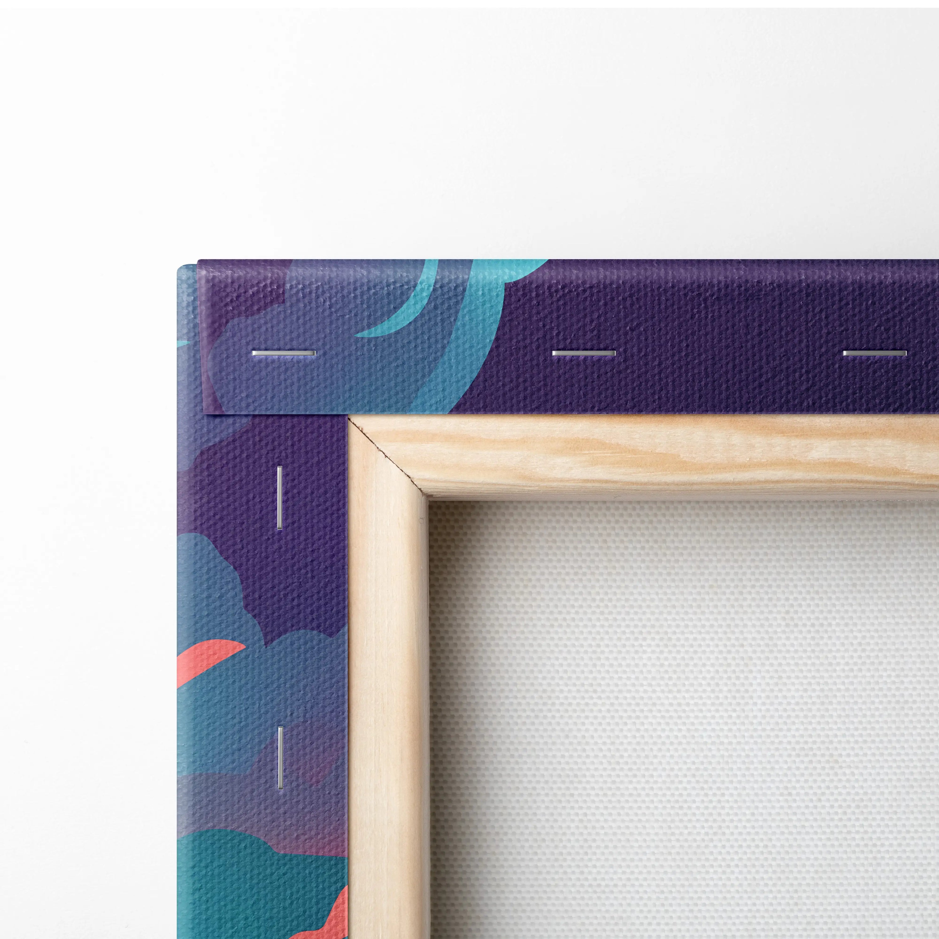 Neon Mountain Vaporwave Canvas - Mountain Neon Blues Pink Purple Living Room Vaporwave Futurism Decor Art Print