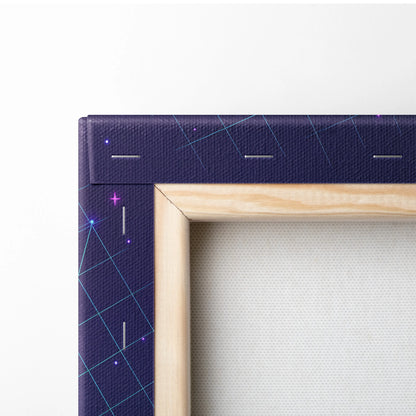 Neon Vaporwave Cityscape Canvas - Vaporwave Cityscape Neon Purple Living Room Retro Dreamy Neon Wall Art Canvas