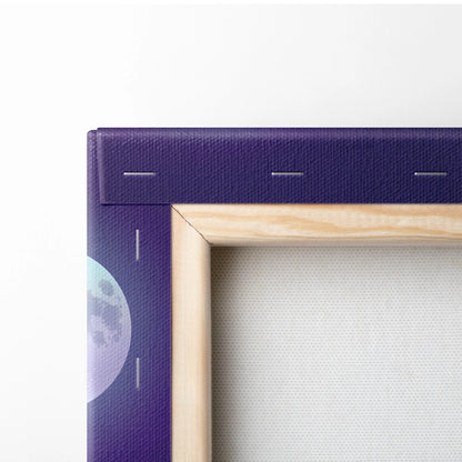 Neon City Vaporwave Canvas - Cityscape Neon Purple Blue Living Room Vaporwave Mood Retro Futurism Neon Glow Canvas
