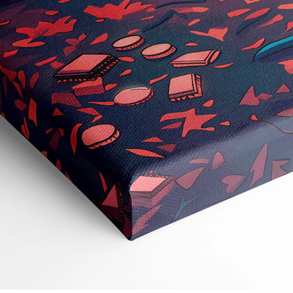 Neon Forest Vaporwave Canvas - Vaporwave Landscape Neon Blues Pink Living Room Retro Futurism Dreamy Atmosphere Wall Art