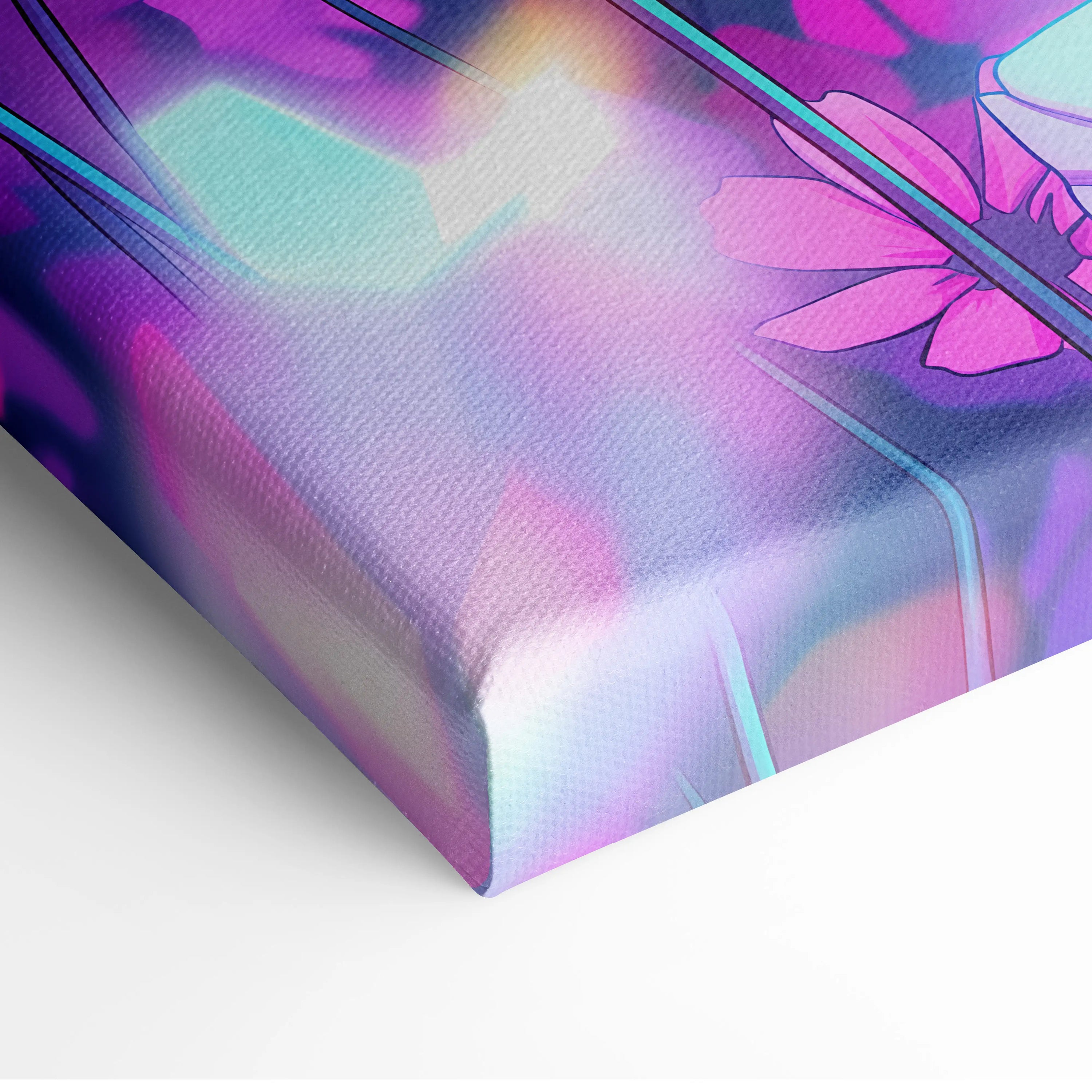 Neon Vaporwave Dream Canvas - VaporwaveLandscapePinkPurpleLivingRoomRetroFuturism → Mood Neon Glow Niche Wall Art Canvas
