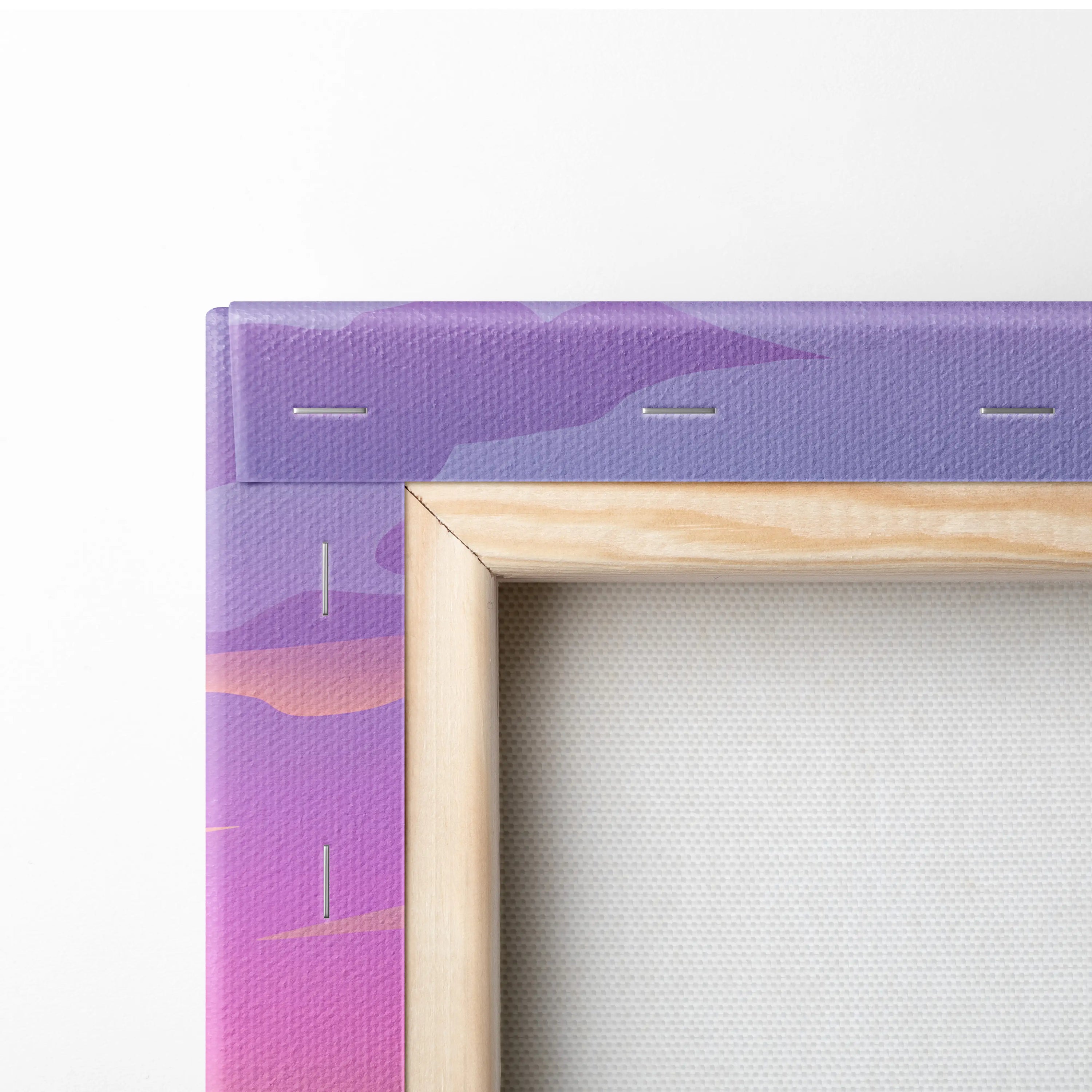 Neon Vaporwave Landscape Canvas - Landscape Neon Pink Purple Cyan Living Room Vaporwave Dreamy Retro Modern Art Canvas