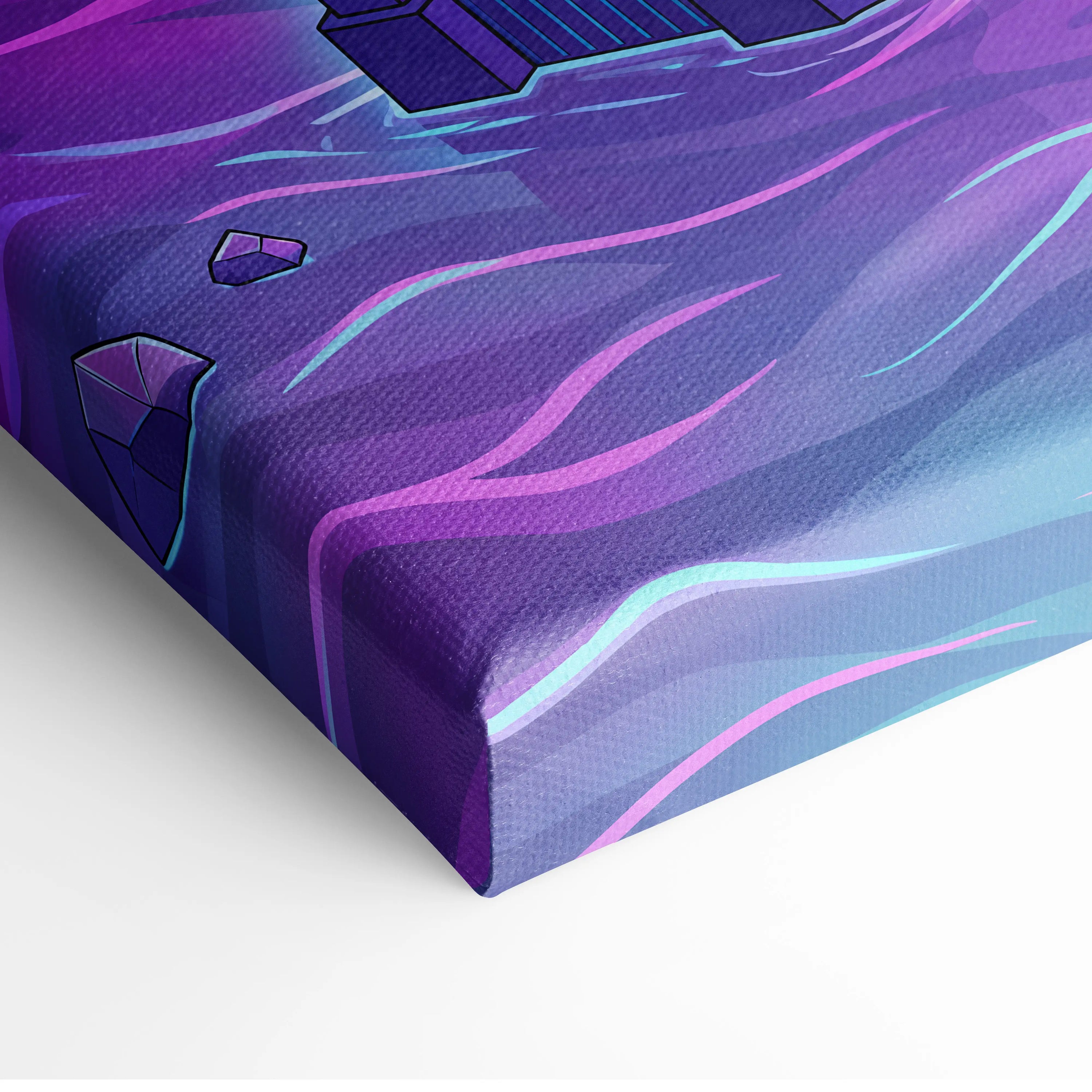 Neon Vaporwave City Canvas - Vaporwave City Neon Pink Purple Blue Living Room Decor Retro Futurism Dreamy Neon Nostalgia Vaporwave Decor Canvas Print