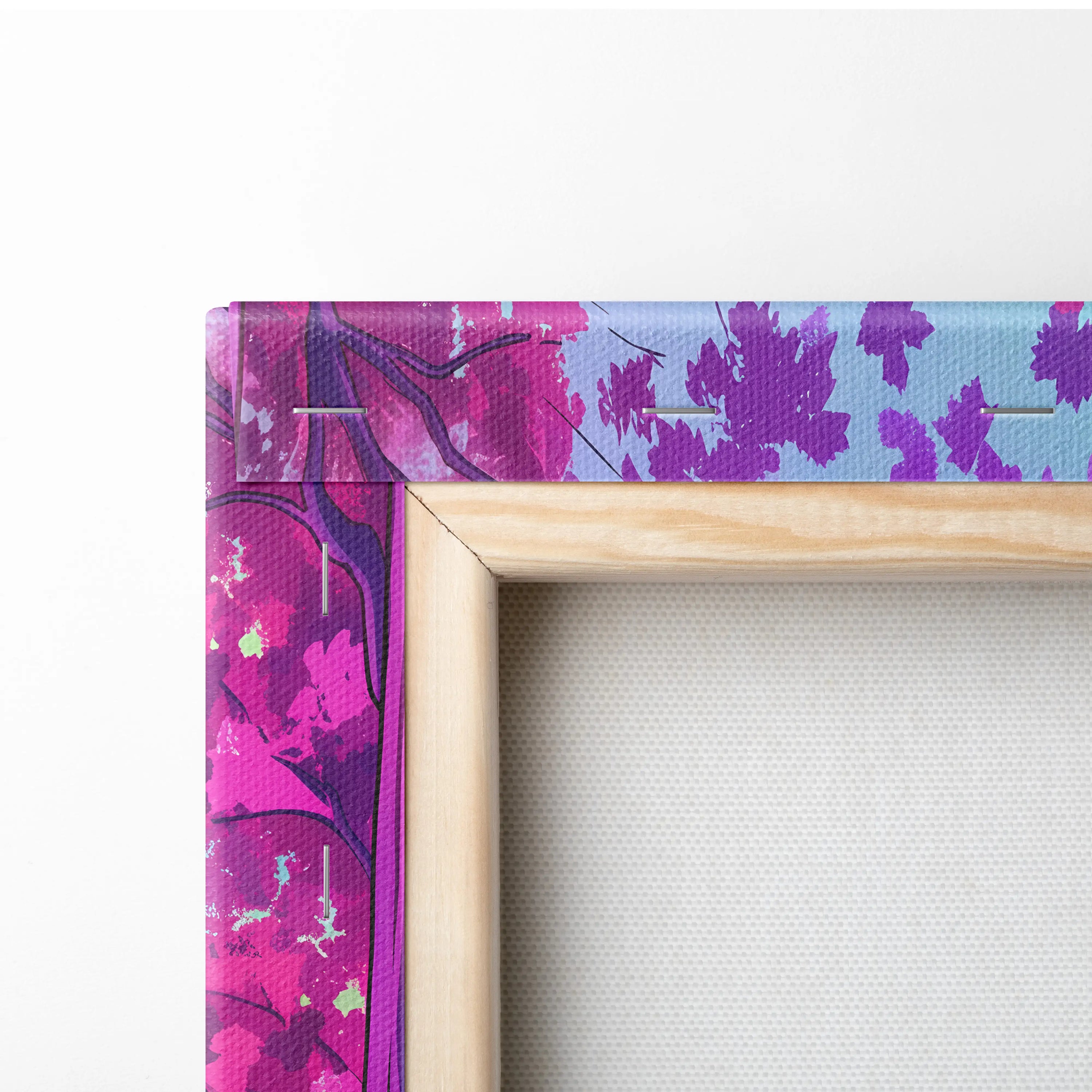 Neon Vaporwave Forest Voyager Canvas - Explorer Neon Pink Wall Art Vaporwave Dreamy Nostalgic Neon Landscape Canvas