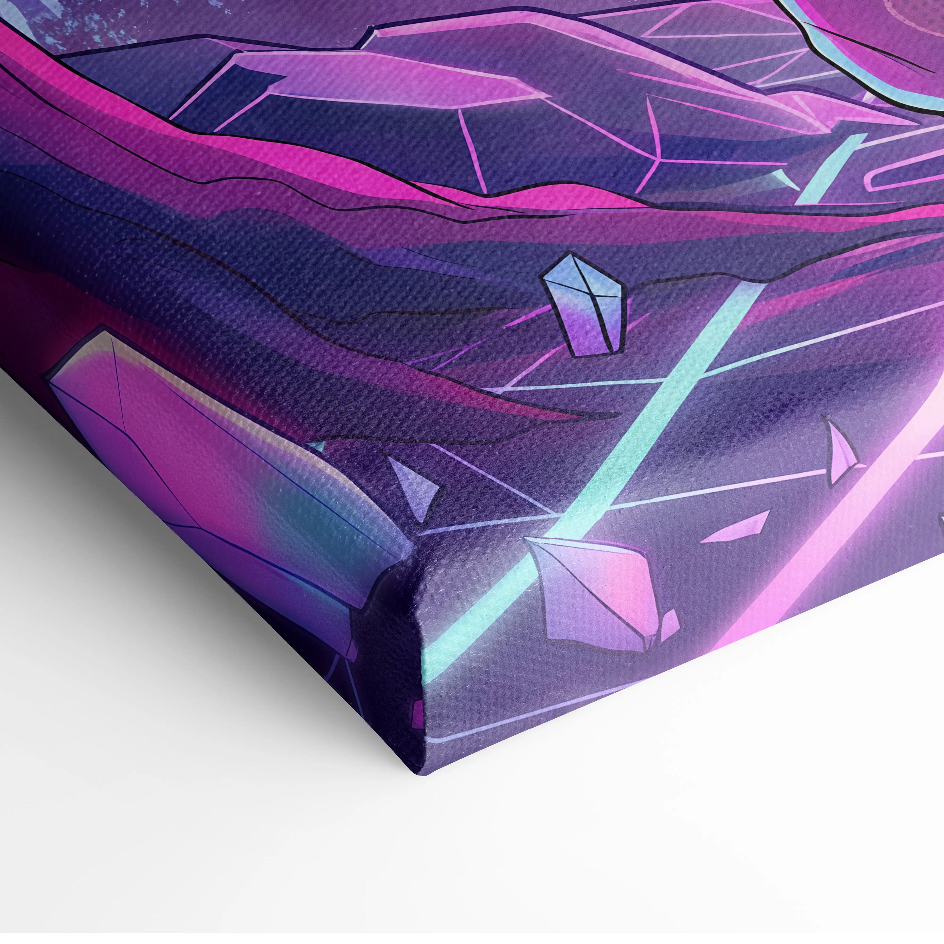 Neon Vaporwave Forest Voyager Canvas - Explorer Neon Pink Wall Art Vaporwave Dreamy Nostalgic Neon Landscape Canvas