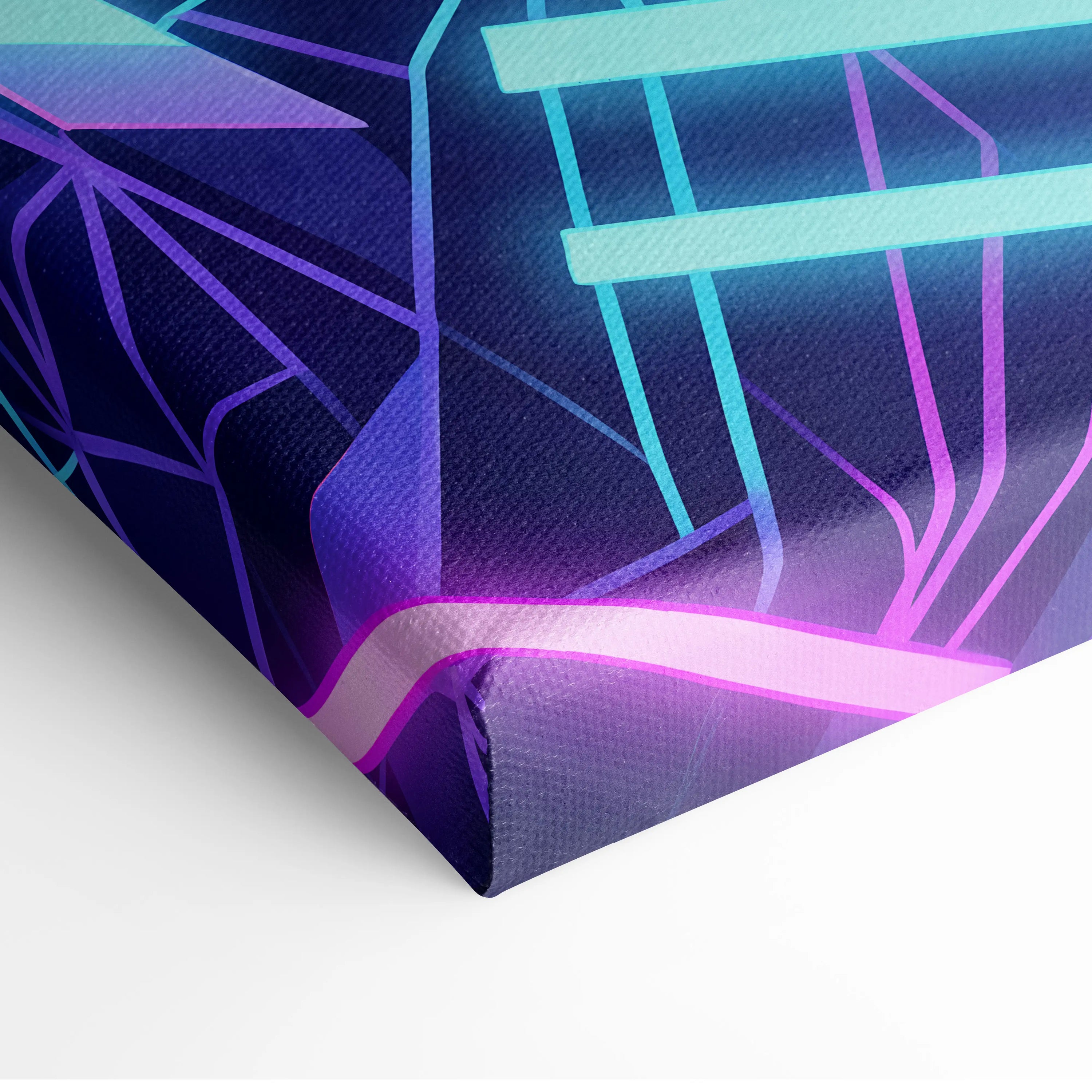 Neon Goddess Vaporwave Canvas - Goddess Neon Portrait Living Room Wall Art Vaporwave Dreamy Synthwave Neon Canvas Print