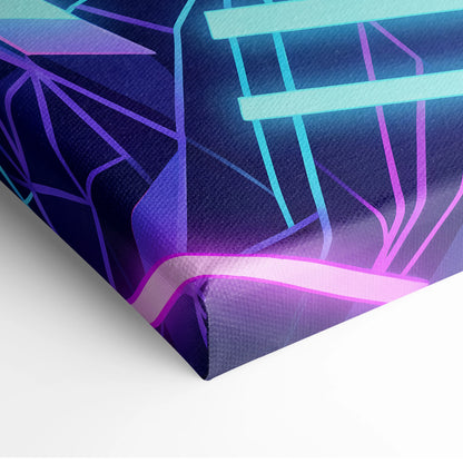 Neon Goddess Vaporwave Canvas - Goddess Neon Portrait Living Room Wall Art Vaporwave Dreamy Synthwave Neon Canvas Print