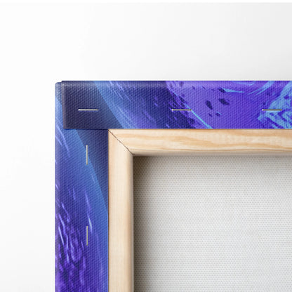 Vaporwave Neon Fantasy Canvas - Vaporwave Scene Neon Purple Blue Living Room Retro-Futurism Moody Neon Wall Art Canvas