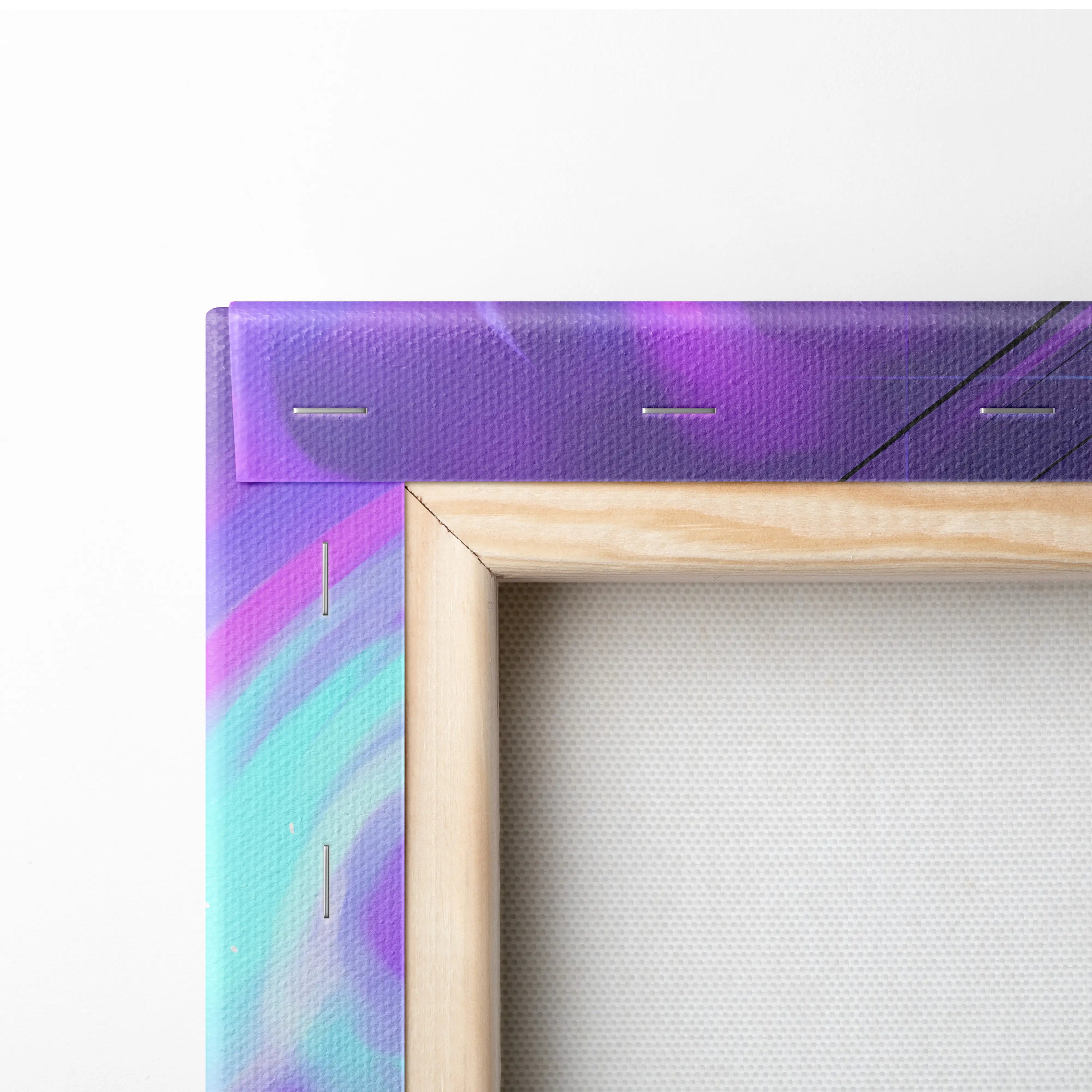Vaporwave Neon Warrior Canvas - Vaporwave Warrior Purple Teal Art Retro Futurism Dreamy Neon Canvas Cyberpunk