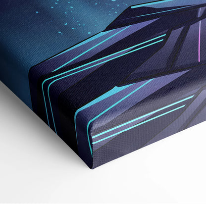 Vaporwave Neon Dreamscape Canvas - Figure Neon Pink Blue Living Room Vaporwave Dreamy Gallery Wall Synthwave Canvas