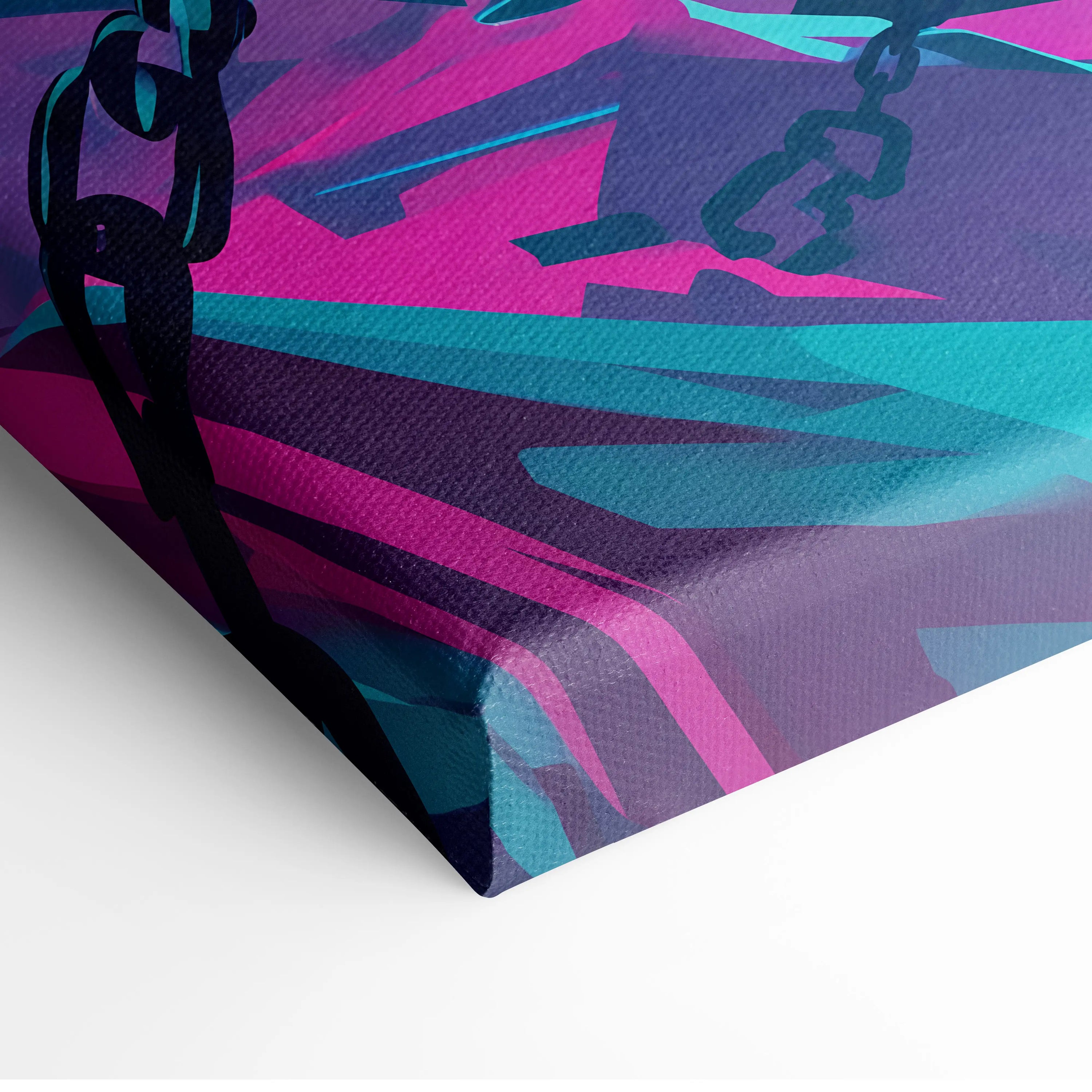 Vaporwave Neon Fantasy Canvas - Vaporwave Neon Blues Pink Purple Living Room Decor Moody Surreal Gallery Art Canvas