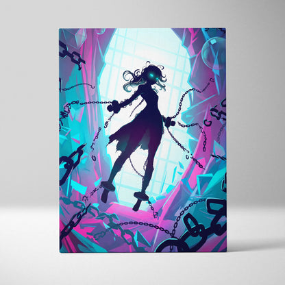 Vaporwave Neon Fantasy Canvas - Vaporwave Neon Blues Pink Purple Living Room Decor Moody Surreal Gallery Art Canvas