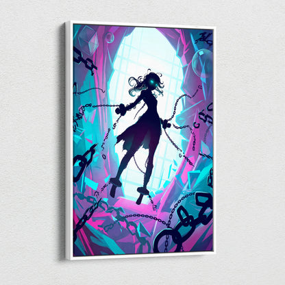 Vaporwave Neon Fantasy Canvas - Vaporwave Neon Blues Pink Purple Living Room Decor Moody Surreal Gallery Art Canvas